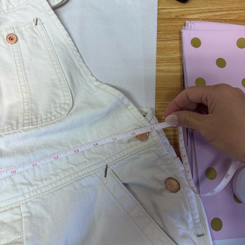 Free People Cream Denim Overalls - Picture 10 of 12
